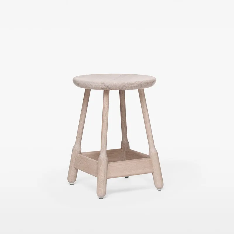 Albert Stool H500 by Massproductions in White Oiled Oak – product photo