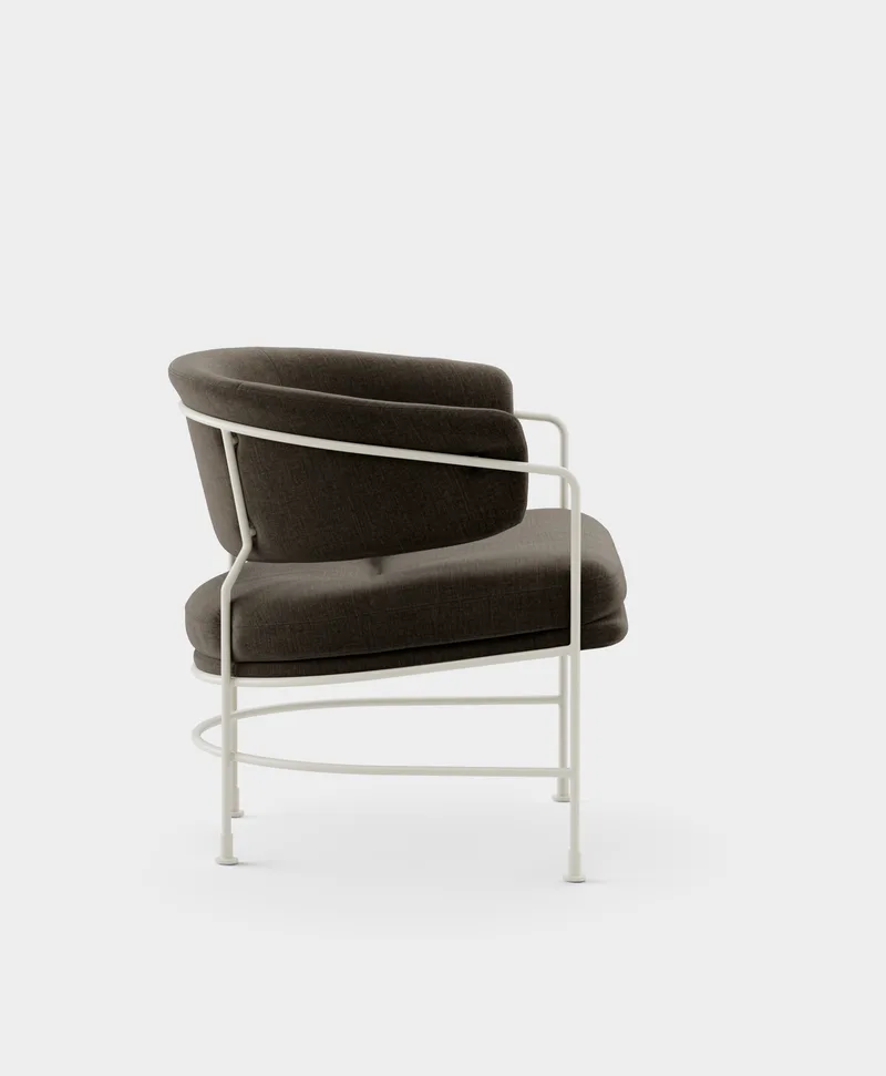 Astro Club Chair van Massproductions in Romo – Linara 90 Espresso, Ivory – productfoto