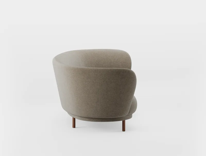 Dandy 2 Seater Sofa de Massproductions en Walnut Stained Beech/Kvadrat – Hallingdal 65 270 – photo du produit
