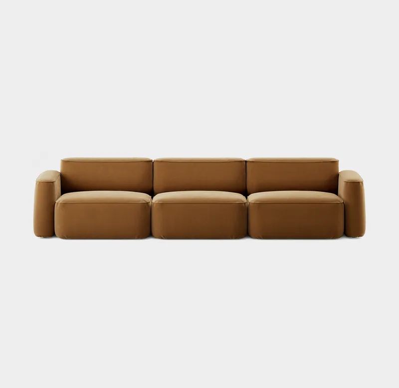 Patch 3-Seater van Massproductions in Villa Nova – Atlantis 91 Cumin – productfoto 2 van 2