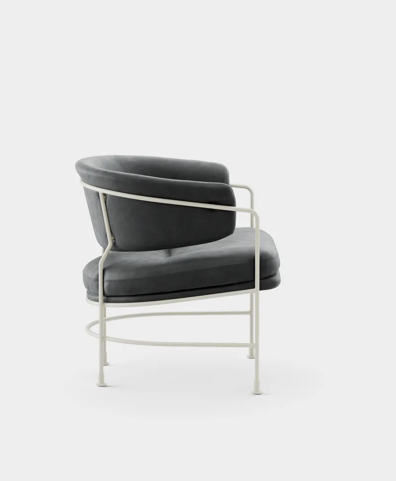 Astro Club Chair van Massproductions in Sorensen – Dunes – Anthrazite 21003, Ivory – productfoto