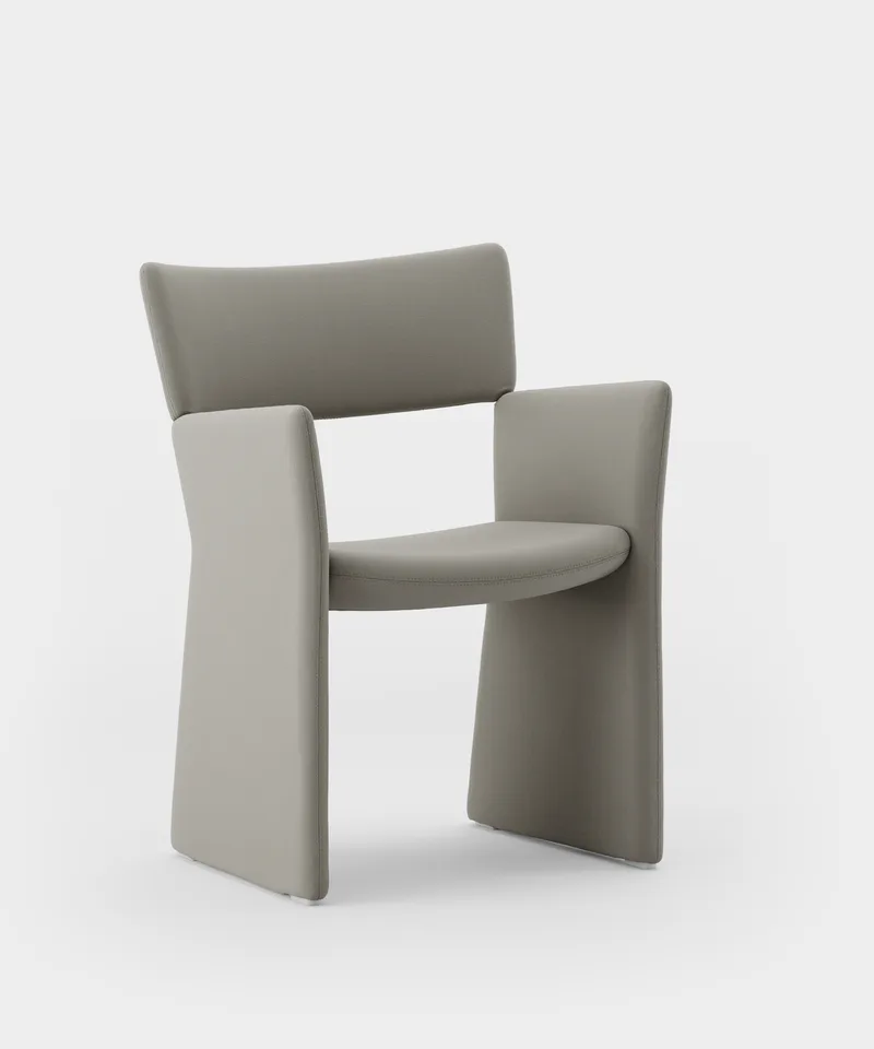 Crown Armchair by Massproductions in Kirkby Design – Smooth III 87 Gris – product photo