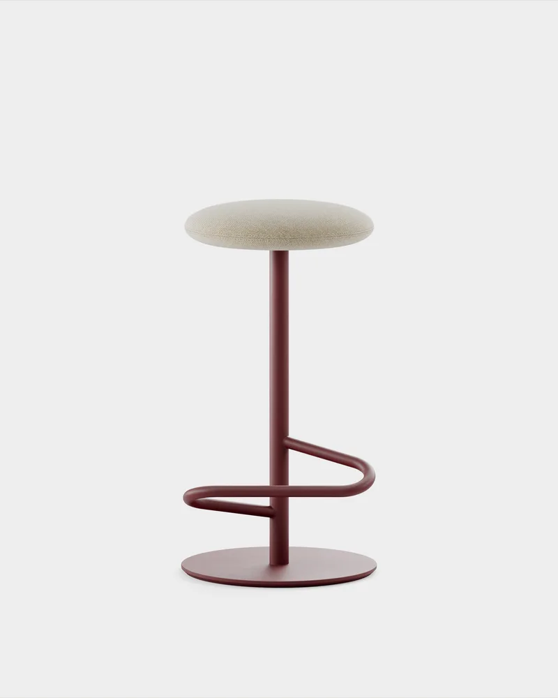 Odette Bar Stool H700 by Massproductions in Kvadrat Hallingdal 65 – 220, Wine Red – product photo