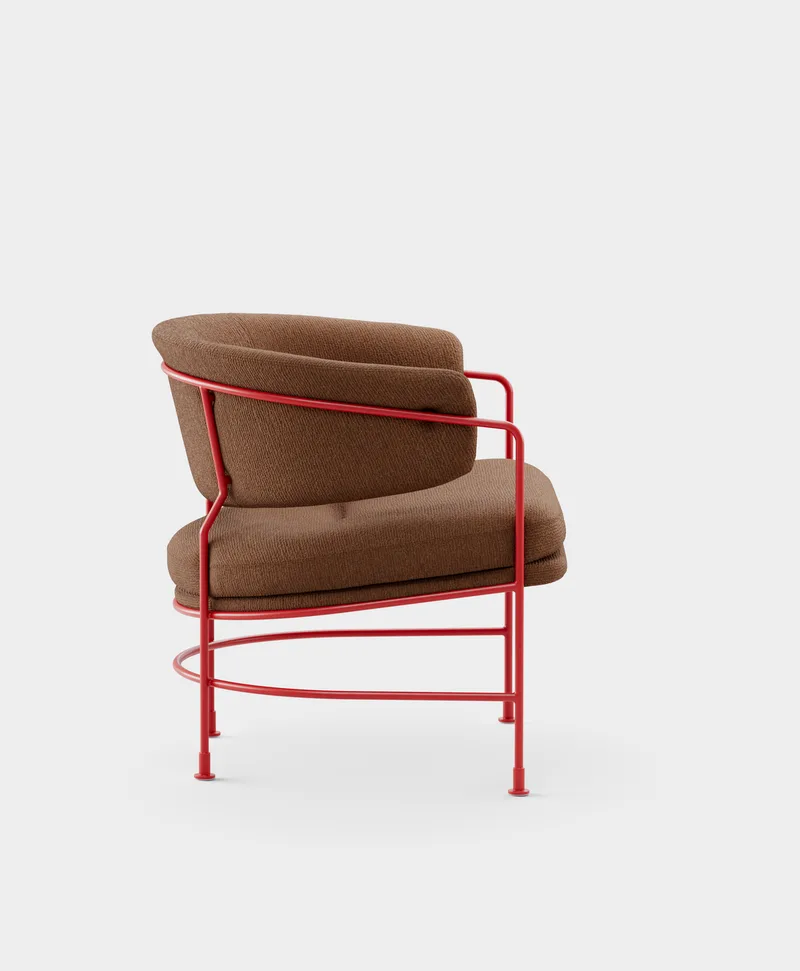 Astro Club Chair van Massproductions in Sahco – Nalia – 380, Pure Red – productfoto