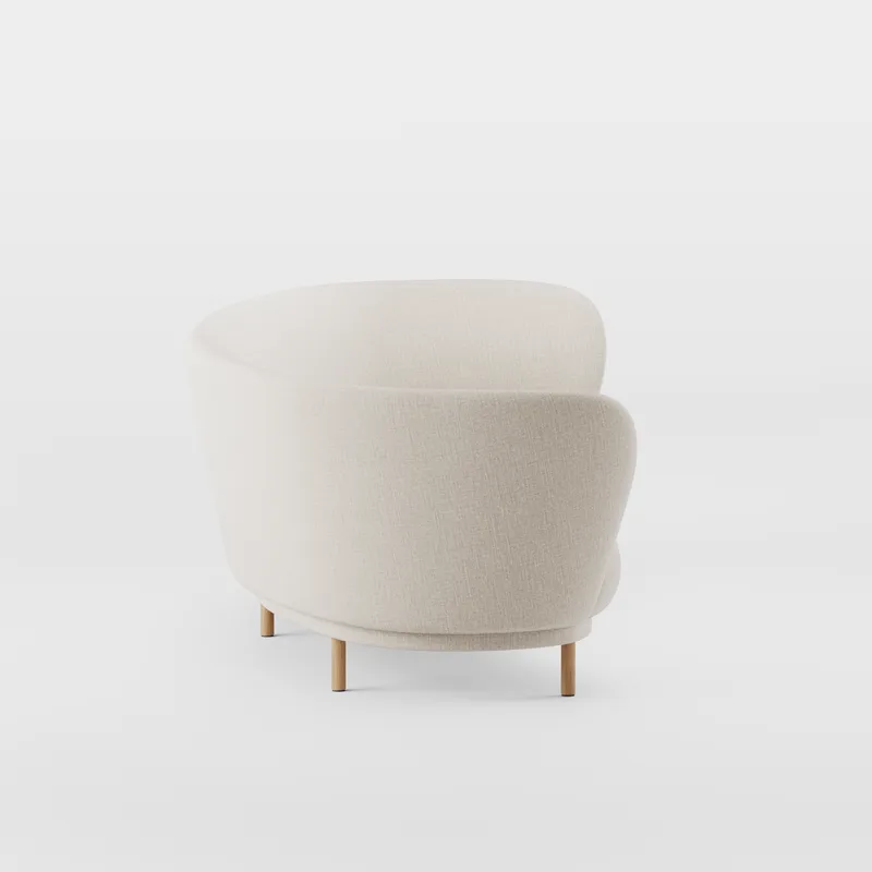 Dandy 3 Seater Sofa by Massproductions in Natural Oak/Romo – Linara 05 Porridge – product photo