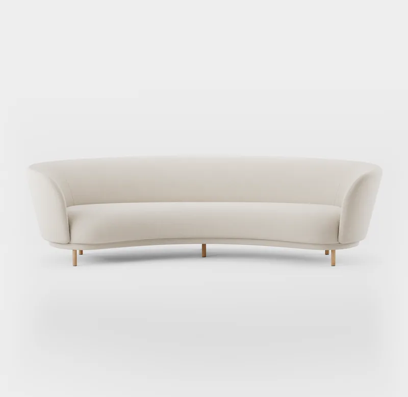 Dandy 4 Seater Sofa by Massproductions in Natural Oak/Romo – Linara 05 Porridge – product photo