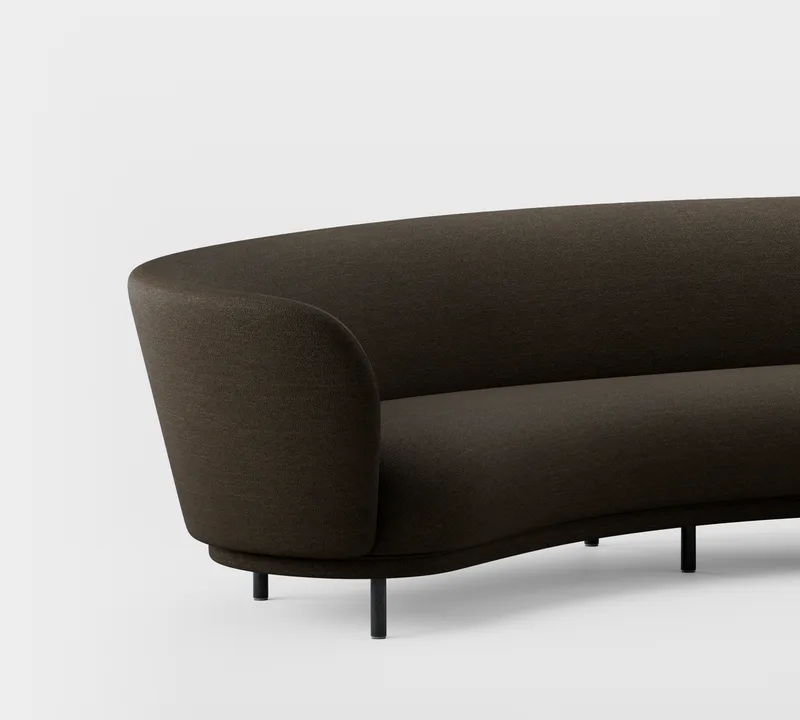 Dandy 4 Seater Sofa van Massproductions in Black Stained Oak/Sahco – Ecriture 380 – productfoto