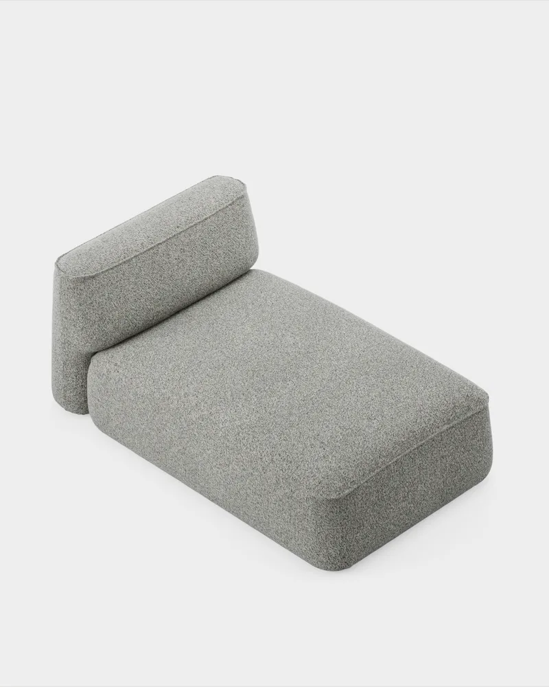 Patch Sofa System - Chaise open van Massproductions in Kirkby Design – Spiral 23 Monochrome, Chaise open (R) – productfoto