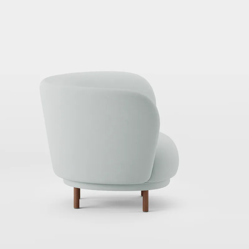 Dandy Armchair by Massproductions in Walnut Stained Beech/Romo – Linara 253 Swedish Grey – product photo