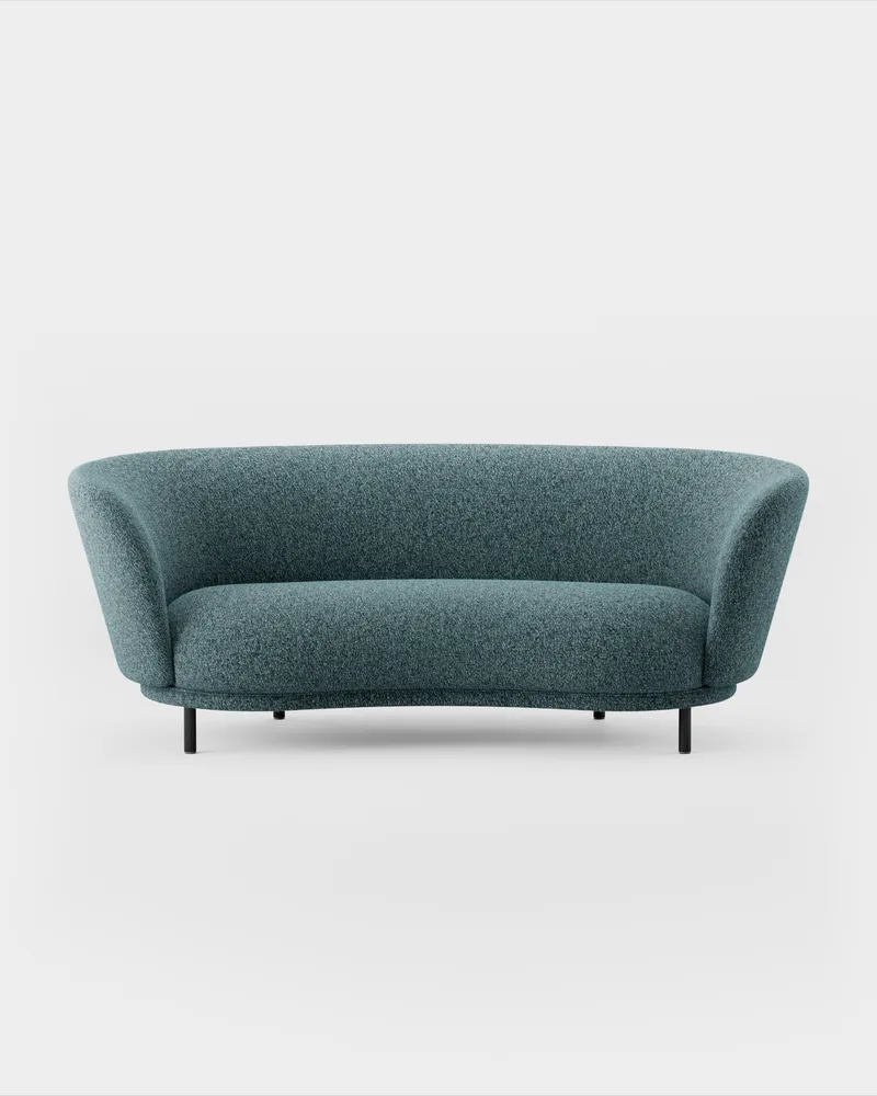 Dandy 2 Seater Sofa van Massproductions in Black Stained Oak/Kirkby Design – Spiral 06 Dragonfly – productfoto