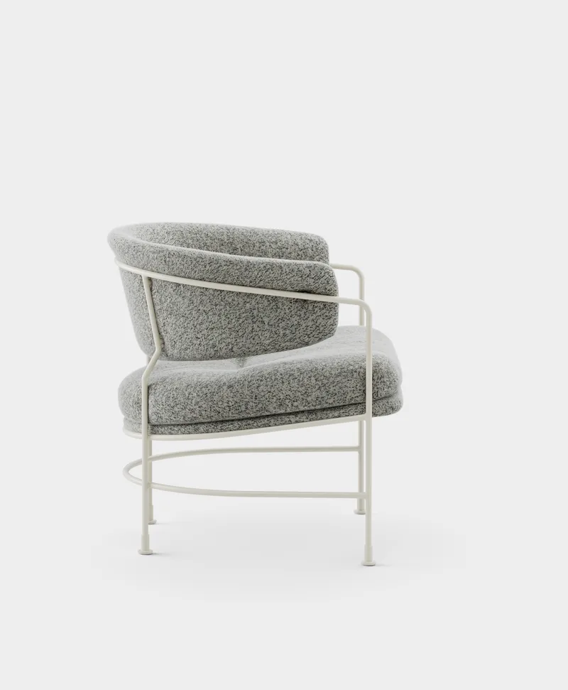 Astro Club Chair by Massproductions in Kirkby Design – Spiral 23 Monochrome, Ivory – product photo