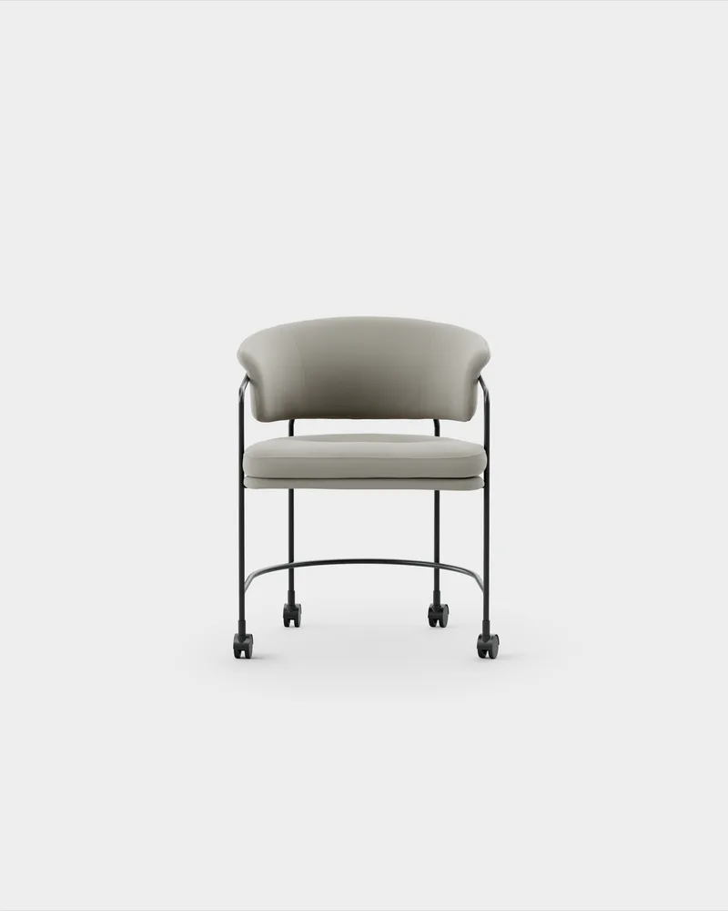 Astro Armchair w Castors von Massproductions in Kirkby Design – Smooth III 87 Gris, Black – Produktfoto