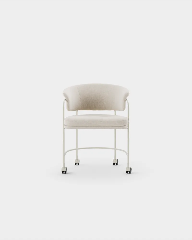 Astro Armchair w Castors von Massproductions in Romo – Linara 05 Porridge, Ivory – Produktfoto
