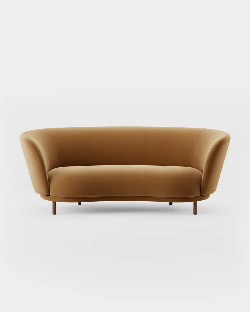 Dandy 2 Seater Sofa by Massproductions in Walnut Stained Beech/Romo – Villa Nova – Atlantis 91 Cumin – product photo