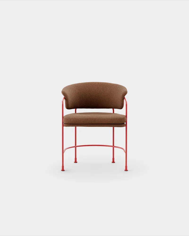 Astro Armchair by Massproductions in Sahco – Nalia – 380, Pure Red – product photo