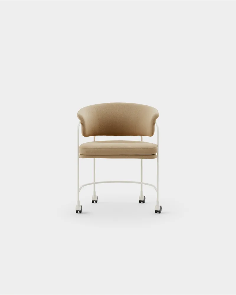 Astro Armchair w Castors by Massproductions in Kvadrat – Vidar 4 0333, Ivory – product photo