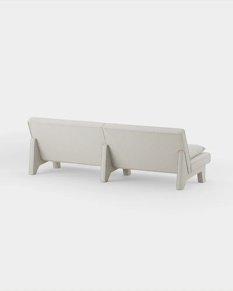 BAM! 4 Seater Sofa by Massproductions in Nevotex Wooly – 2256 Ivory Melange – product photo