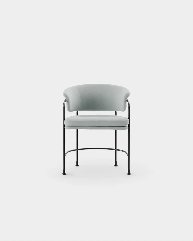 Astro Armchair van Massproductions in Romo – Linara 253 Swedish Grey, Black – productfoto