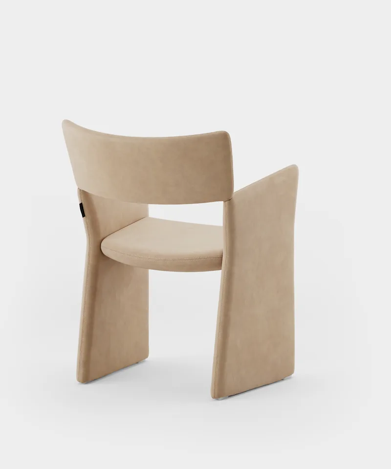 Crown Armchair by Massproductions in Sorensen – Duet (Suede Side) Gold – product photo
