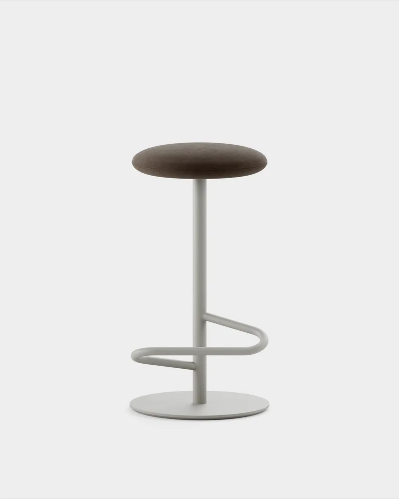 Odette Bar Stool H700 by Massproductions in Gabriel – Comfort+ 01566, Stone Grey – product photo