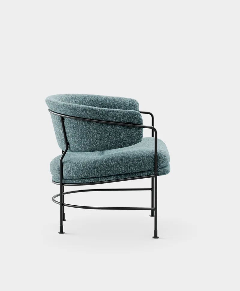 Astro Club Chair by Massproductions in Kirkby Design – Spiral 06 Dragonfly, Black – product photo