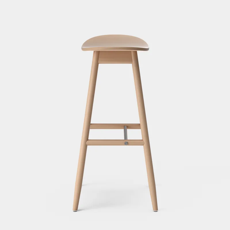 Icha Bar Stool van Massproductions in Natural Beech, 750 mm – productfoto