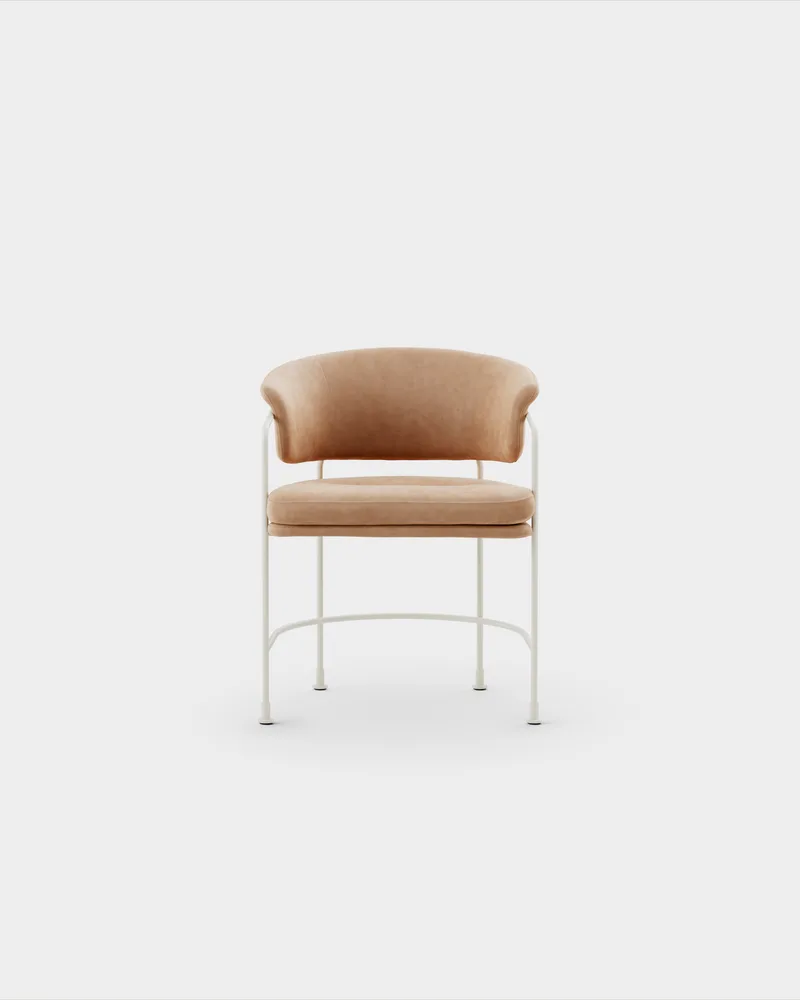Astro Armchair by Massproductions in Sorensen – Dunes – Camel 21004, Ivory – product photo