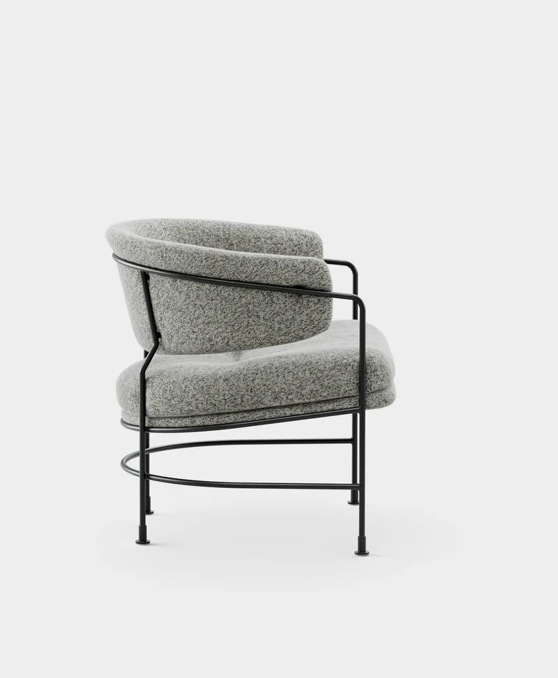 Astro Club Chair van Massproductions in Kirkby Design – Spiral 23 Monochrome, Black – productfoto