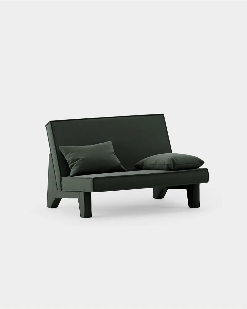 BAM! 2 Seater Sofa de Massproductions en Kirkby Design – Smooth III 45 Pine Green – photo du produit