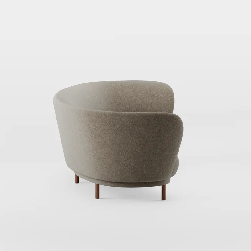 Dandy 3 Seater Sofa von Massproductions in Walnut Stained Beech/Kvadrat – Hallingdal 65 270 – Produktfoto