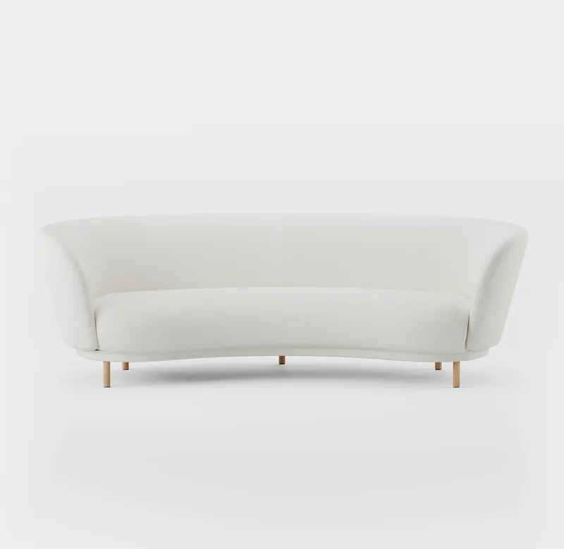 Dandy 3 Seater Sofa von Massproductions in Natural Oak/Sahco – Ecriture 100 – Produktfoto