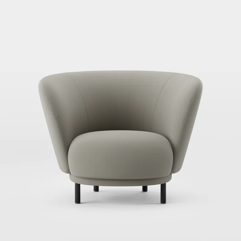 Dandy Armchair by Massproductions in Black Stained Oak/Kirkby Design – Smooth III 87 Gris – product photo
