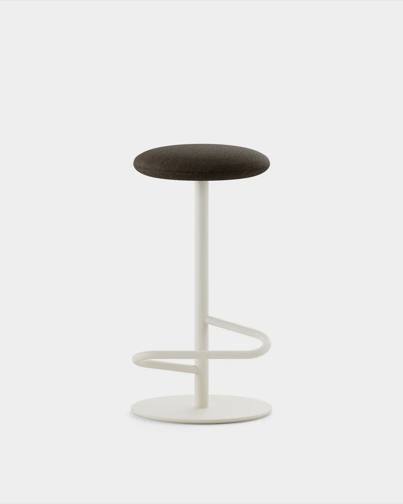 Odette Bar Stool H700 by Massproductions in Sahco – Ecriture 380, Ivory – product photo