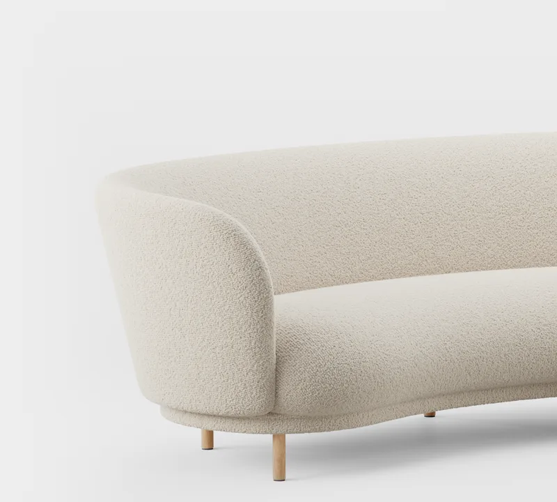 Dandy 3 Seater Sofa by Massproductions in Natural Oak/Bute – Storr Eggshell – product photo