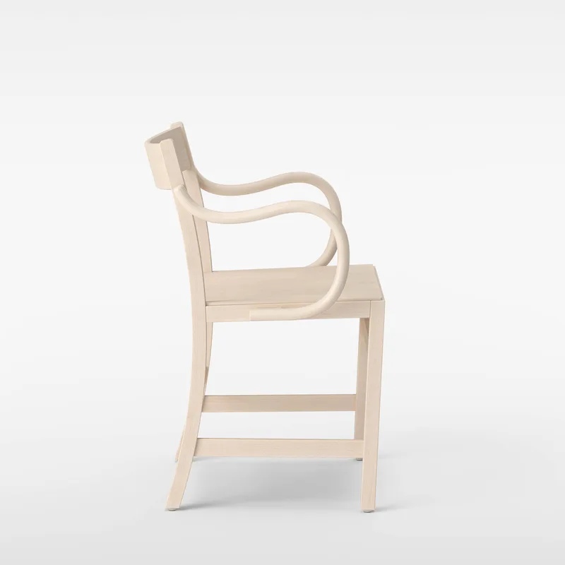 Waiter XL Armchair by Massproductions in White Oiled Beech – product photo