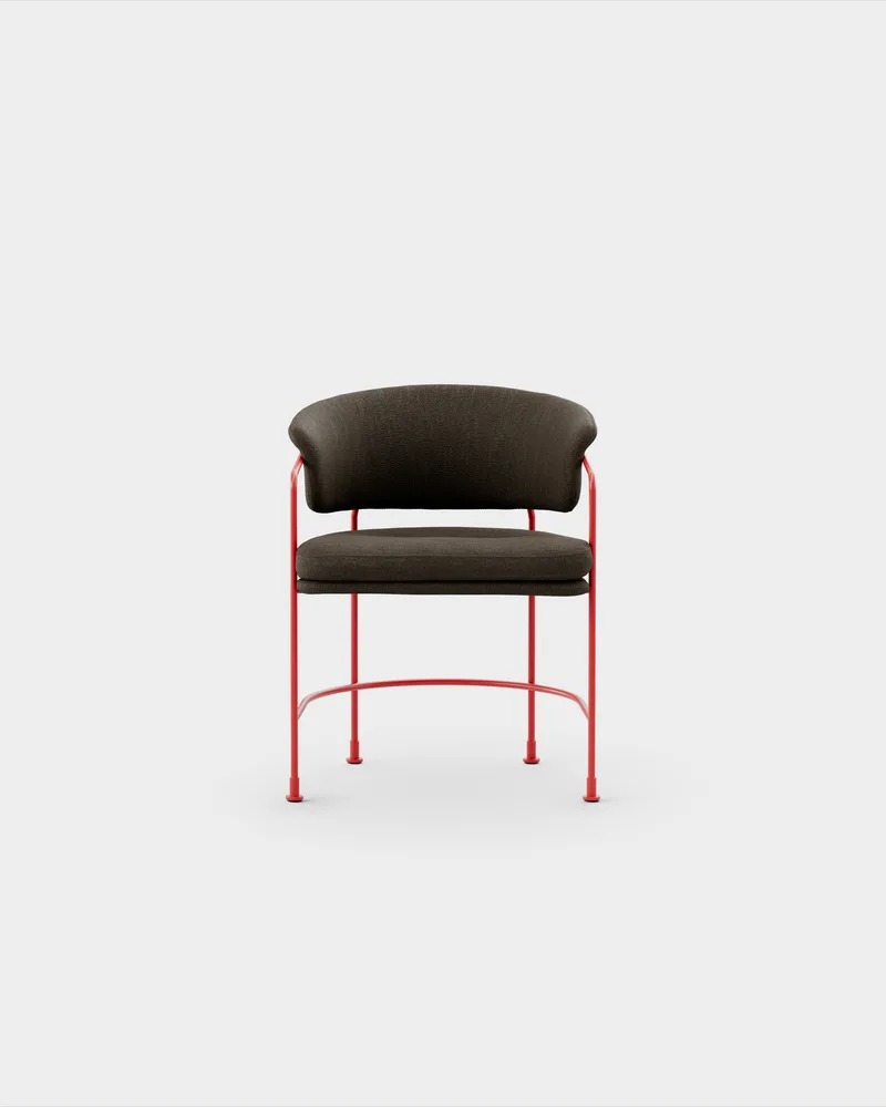 Astro Armchair van Massproductions in Sahco – Ecriture 380, Pure Red – productfoto
