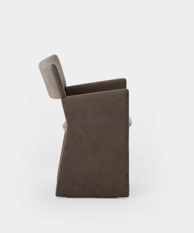 Crown Armchair by Massproductions in Sorensen – Duet (Suede Side) Dark Brown – product photo