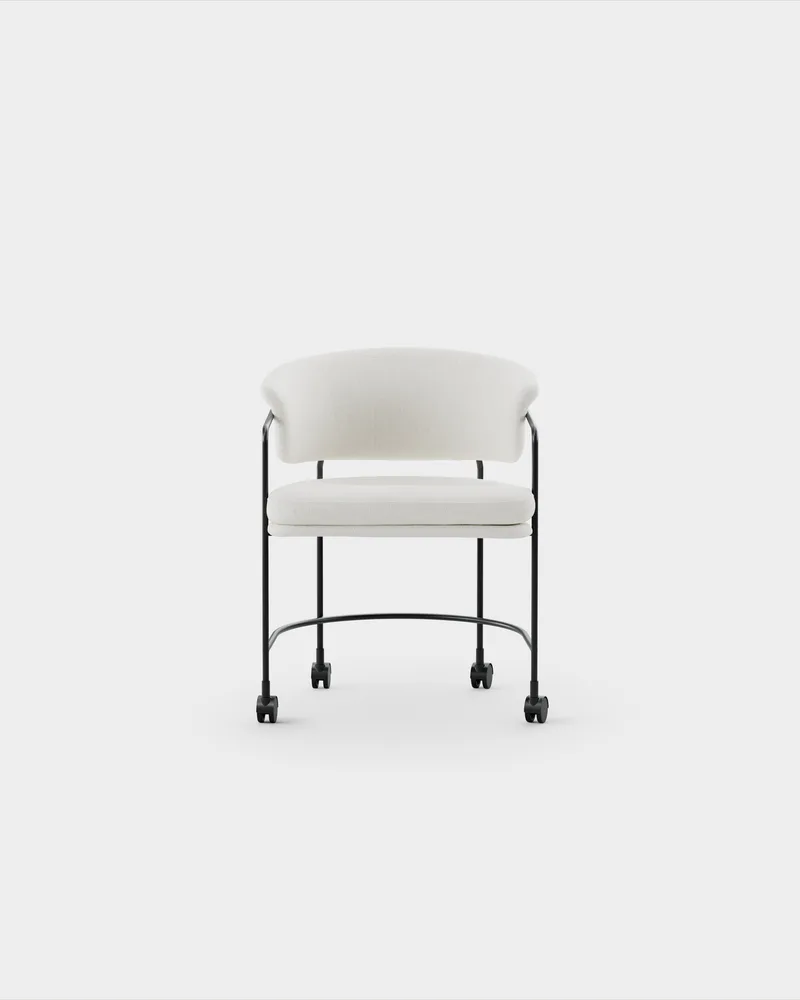 Astro Armchair w Castors von Massproductions in Sahco – Ecriture 100, Black – Produktfoto