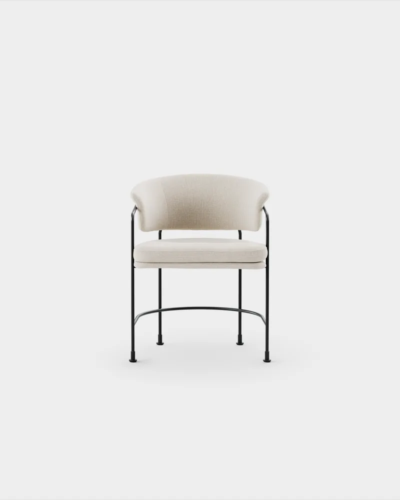 Astro Armchair by Massproductions in Romo – Linara 05 Porridge, Black – product photo