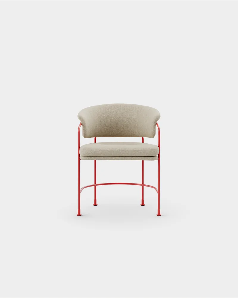 Astro Armchair van Massproductions in Sahco – Ecriture 240, Pure Red – productfoto