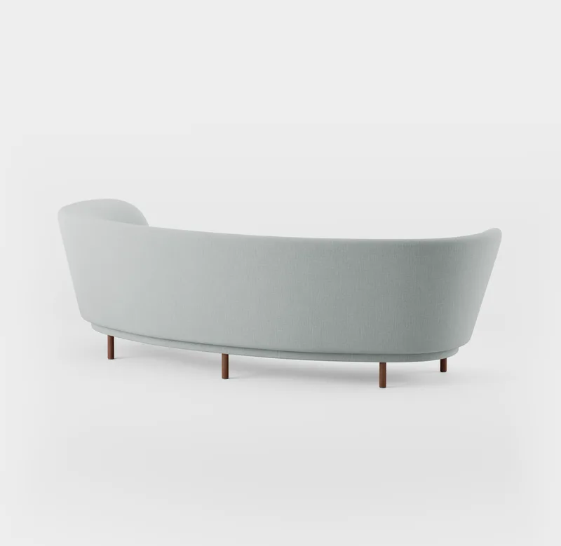 Dandy 3 Seater Sofa van Massproductions in Walnut Stained Beech/Romo – Linara 253 Swedish Grey – productfoto