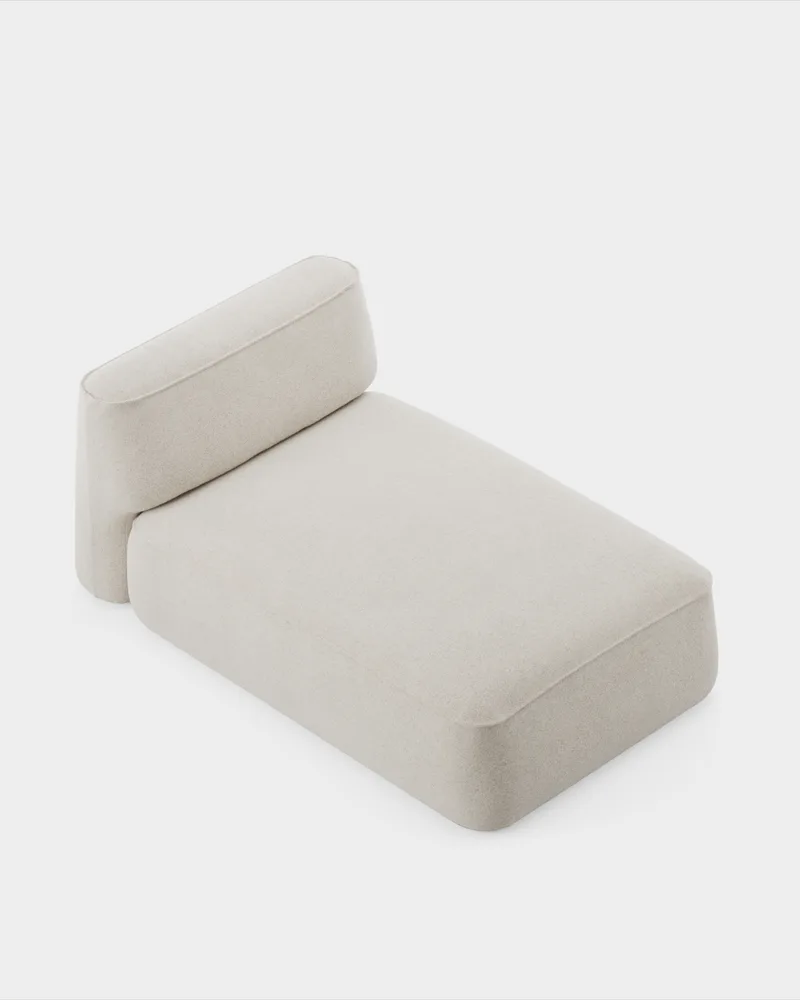 Patch Sofa System - Chaise open by Massproductions in Kirkby Design – Spiral 21 Chalk, Chaise open (R) – product photo