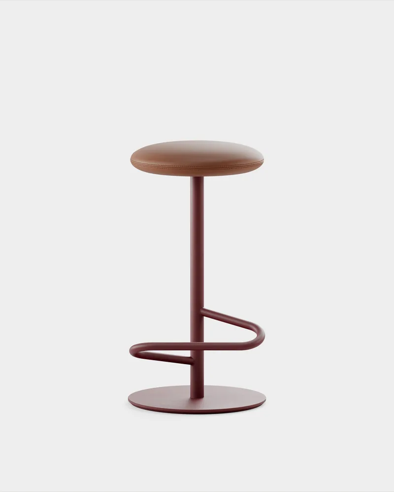 Odette Bar Stool H800 von Massproductions in Elmo Elmosoft – 33001, Wine Red – Produktfoto