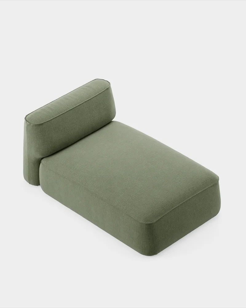 Patch Sofa System - Chaise open by Massproductions in Romo – Linara 100 Tarragon, Chaise open (R) – product photo