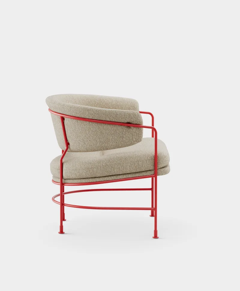 Astro Club Chair by Massproductions in Sahco – Nalia – 220, Pure Red – product photo