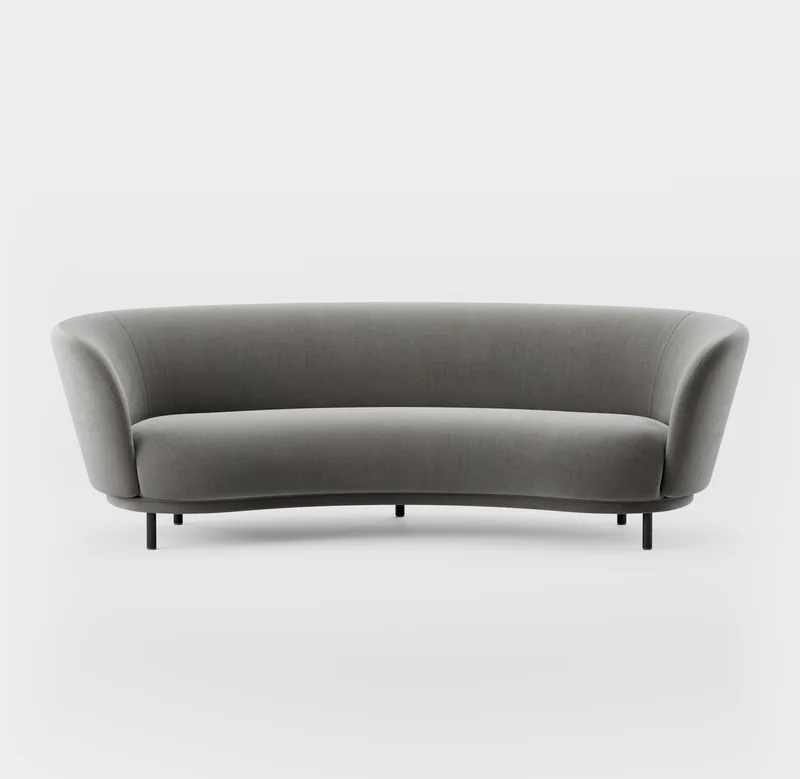 Dandy 3 Seater Sofa von Massproductions in Black Stained Oak/Villa Nova – Atlantis 18 Mole – Produktfoto
