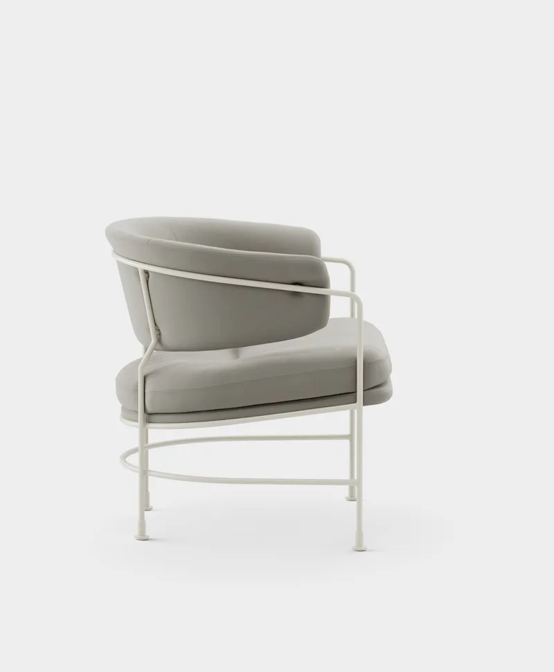 Astro Club Chair by Massproductions in Kirkby Design – Smooth III 87 Gris, Ivory – product photo