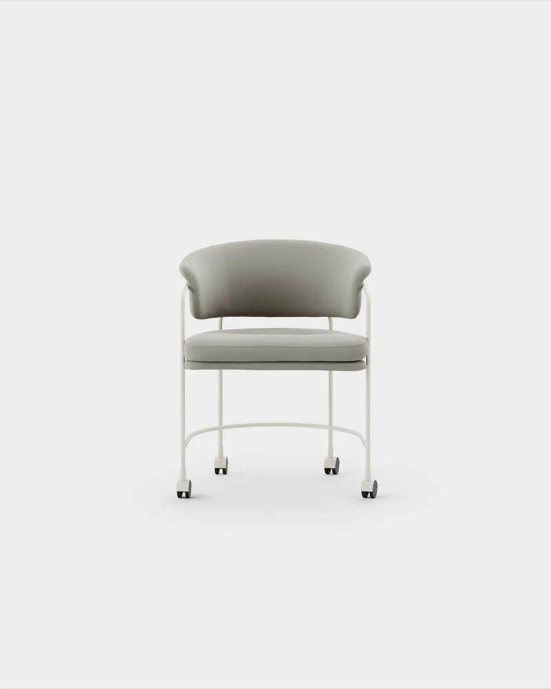 Astro Armchair w Castors van Massproductions in Kirkby Design – Smooth III 87 Gris, Ivory – productfoto