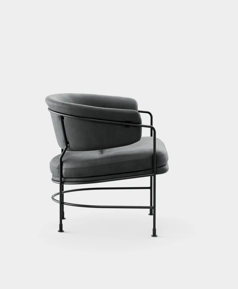 Astro Club Chair by Massproductions in Sorensen – Dunes – Anthrazite 21003, Black – product photo