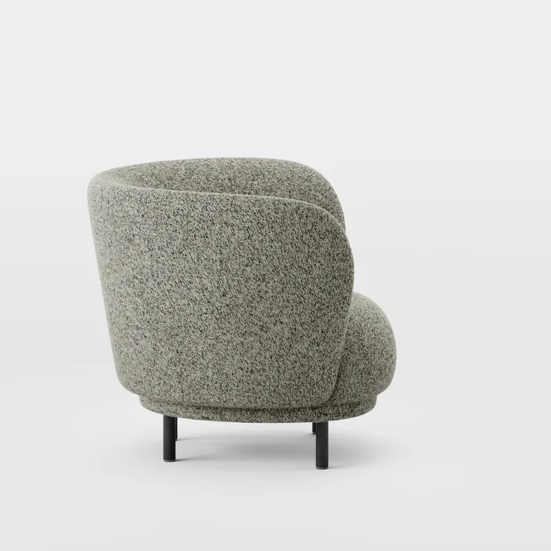 Dandy Armchair van Massproductions in Black Stained Oak/Kirkby Design – Spiral 23 Monochrome – productfoto